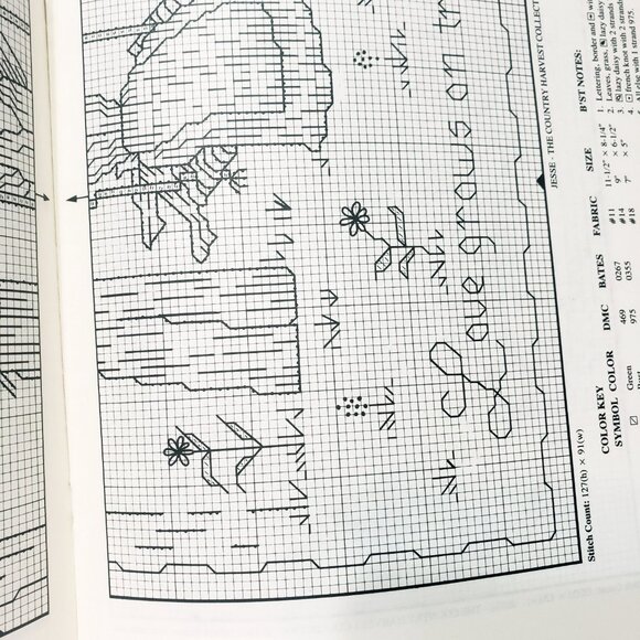 Jesse Country Harvest Collection Pattern Cross Stitch Leaflet Millcraft 1982 - Picture 5 of 6